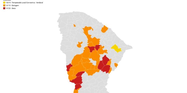 MIDR reconhece situação de emergência na cidade cearense de Deputado Irapuan Pinheiro